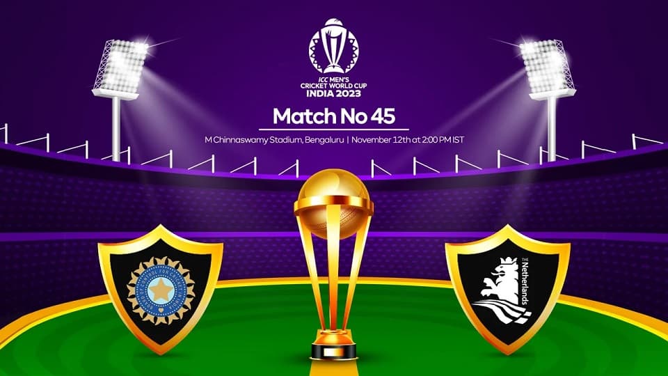 India vs Netherlands Match 45, ICC World Cup 2023, Dream 11 Prediction, Fantasy Cricket